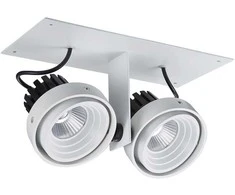 Lubinis šviestuvas 12W LED įleidžiamo montavimo šviestuvas PATRIZIO DOUBLE, baltos/juodos sp., 4000K