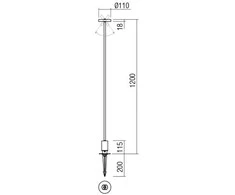 Bikuva.lt 12W LED įsmeigiamas lauko šviestuvas ELFIC, rūdžių sp., 3000K, IP54, 90468
