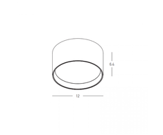 12W LED lubinis šviestuvas, juodas, 2700/3200/4000K, DALI, IP44, 25216