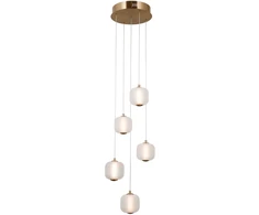 Lubinis šviestuvas 12W LED pakabinamas šviestuvas GANTI, aukso/baltos sp., 3000K