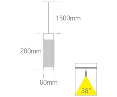 12W LED pakabinamas šviestuvas į magnetines sistemas ONELIGHT MINI/MIDI/MAXI, juodos/žalvario sp., 3000K, 42126BA/B/W