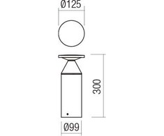 12W LED pastatomas lauko šviestuvas BIRO, rūdžių sp., 3000K, IP65, 90590