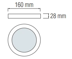 Bikuvalt 12W LED paviršinė panelė HOROZ, apvali, su maitinimo šaltiniu (3000K) šiltai balta