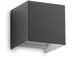 Sieninis šviestuvas Ideal Lux 12W LED sieninis fasado šviestuvas ATOM, antracito sp., 3000K, IP54, 313429