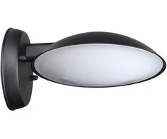Sieninis šviestuvas Italux 12W LED sieninis fasado šviestuvas PIOMBINO, juodas, 3000K, IP44
