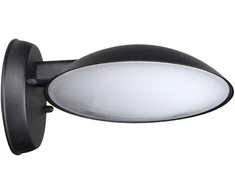 Sieninis šviestuvas Italux 12W LED sieninis fasado šviestuvas PIOMBINO, juodas, 3000K, IP44
