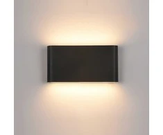 12W LED sieninis fasado šviestuvas ROMANO, juodas, 3000K