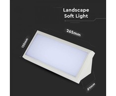 Sieninis šviestuvas V-tac 12W LED sieninis lauko šviestuvas, baltas, 4000K