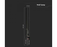 V-tac 12W LED sieninis lauko šviestuvas, juodas, 3000K