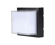 V-tac 12W LED sieninis šviestuvas, juodas, 4000K, IP65