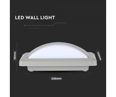 V-tac 12W LED sieninis šviestuvas, pilku korpusu, 6400K, IP65