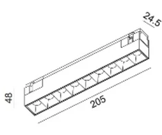 12W LED šviestuvas COMFORT 205 į magnetinę sistemą IN_LINE, baltos sp., 3000K, 48V, 36°, DALI, 4x