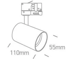 Bikuvalt 12W LED šviestuvas į bėgelius, baltas, 3000K, 65524T/W/W