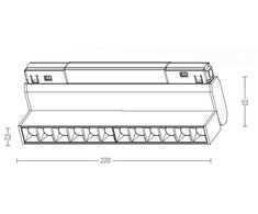 12W LED šviestuvas į magnetinę sistemą ZAMBELIS, juodas, 3000K, 20290