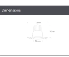 Bikuvalt 12W LED užglaistomas šviestuvas, baltas, 3000K, 10112BTR/W/W