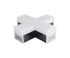 V-tac 12W LED X formos linijinio šviestuvo sujungimas, juodas, 4000K