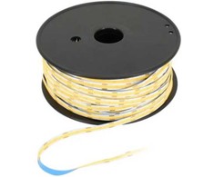 Bemko 12W/m COB LED juosta PREMIUM, 12V, 480LED/m, 3000K, IP20, 50m ritė