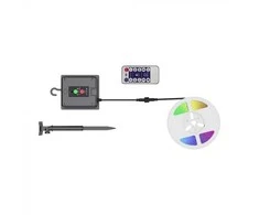 V-tac 1,2W/m LED juosta, RGB, IP67, 5m, su saulės baterija, nuotolinio valdymo pulteliu ir montavimo priedais
