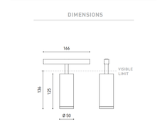 12W šviestuvas į magnetines sistemas FIT 50 48V, 3000K, juodas