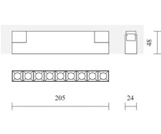 12W LED šviestuvas DARK LIGHT į magnetines sistemas INSIGHT, juodas, 4000K, DALI