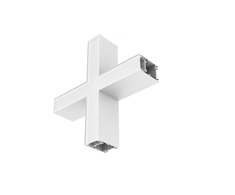 13,6W LED linijinio šviestuvo OFFICE LINEAR X formos sujungimas, baltas, 3000/4000K, mikroprizmatinis dangtelis