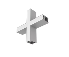 13,6W LED linijinio šviestuvo OFFICE LINEAR X formos sujungimas, pilkas, 3000/4000K, mikroprizmatinis dangtelis