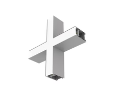 13,6W LED linijinio šviestuvo OFFICE LINEAR X formos sujungimas, pilkas, 3000/4000K, opalinis dangtelis