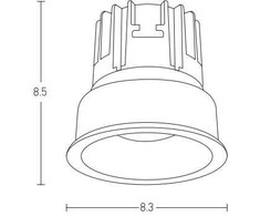 13W LED įleidžiamas šviestuvas, juodas, 3000K, S078