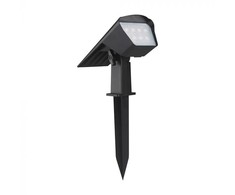 Sieninis šviestuvas V-tac 1,3W LED įsmeigiamas/sieninis lauko šviestuvas, juodas, 3000/4000/6400K, su saulės baterija