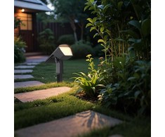 Sieninis šviestuvas V-tac 1,3W LED įsmeigiamas/sieninis lauko šviestuvas, juodas, 3000/4000/6400K, su saulės baterija