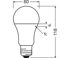 Osram 13W LED lemputė CLASSIC A, E27, baltos matinės sp., 4000K