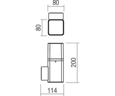 Sieninis šviestuvas 13W LED sieninis lauko šviestuvas VOLT, rūdžių sp., 3000K, IP54, 90606