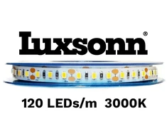 14,4W/m LED juosta LUXSONN, BRIDGELUX diodai, DC24, IP68, 120 LED/m, 3000K, 5m ritė