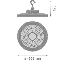 145W LED UFO šviestuvas HB V, juodas, 4000K, 60°