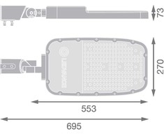 Ledvance 150W LED gatvės šviestuvas, pilkas, 2700K