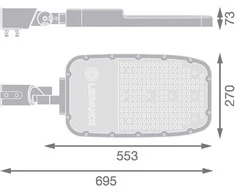 Ledvance 150W LED gatvės šviestuvas, pilkas, 4000K