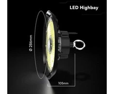 150W LED UFO sandėlio šviestuvas, juodas, 4000K, CREE LED chip