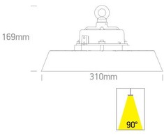 150W LED UFO šviestuvas, juodas, 4000K, DALI2, 63150NL/C