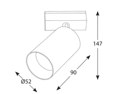 15W INSIGHT SPOT šviestuvas į magnetines sistemas, juodas
