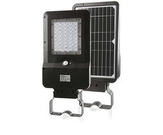 15W LED gatvės šviestuvas su saulės baterija ir judesio davikliu, juodas, 4000K