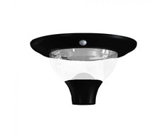 V-tac 15W LED įkraunamas lauko šviestuvas su saulės baterija ir judesio davikliu, juodas, 3000/4000/6000K, IP65