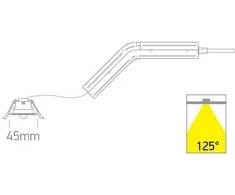 Bikuvalt 1,5W LED įleidžiamas avarinis šviestuvas, baltas, avariniu režimu gali veikti iki 3h, 89002B