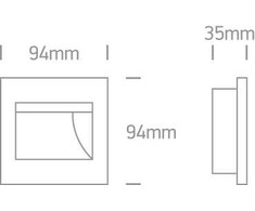 1,5W LED įleidžiamas sieninis šviestuvas, baltas, 3000K, 68007/W/W