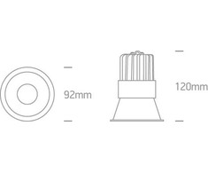 15W LED įleidžiamas šviestuvas, baltas, 3000/3500/4000K, 10115FD/W/V