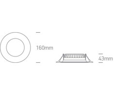 15W LED įleidžiamas šviestuvas, baltas, 3000/4000/5000K, 10115T/W/V