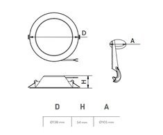 15W LED įleidžiamas šviestuvas DENVER, 4000K, IP54, baltas
