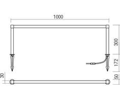 15W LED įsmeigiamas lauko šviestuvas BARRIER, tamsiai pilkas, 3000K, IP65, 90620