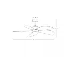 15W LED lubinis šviestuvas - ventiliatorius, medžio/baltos sp., 3000/4000/6500K, 25328