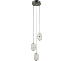 15W LED pakabinamas šviestuvas ALANI, juodos/aukso sp./skaidrus, 3000K