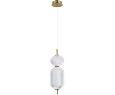 15W LED pakabinamas šviestuvas CORADO, aukso sp./skaidrus, 3000K